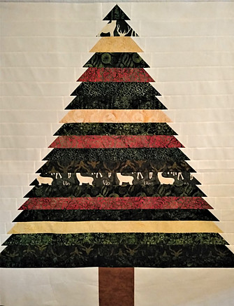 Chrismas Tree Pieced From a Fabric Jelly Roll