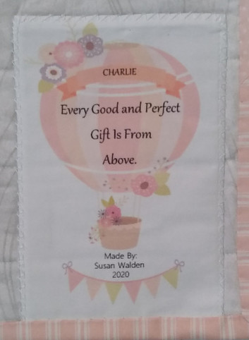 Every Good and Perfect Gift is From above Quilt Label