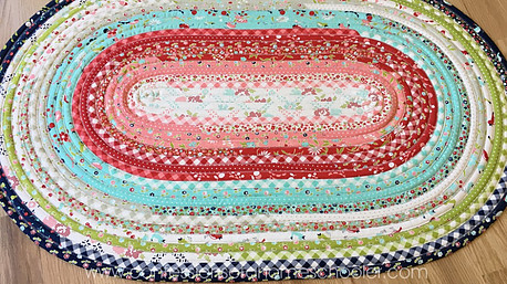 Jelly roll rug made by Erica - Confessions of a Home Schooler