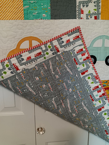 'On the Go' fabric with contrast back and border