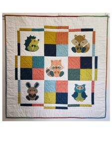 Woodland Critters finished quilt with binding
