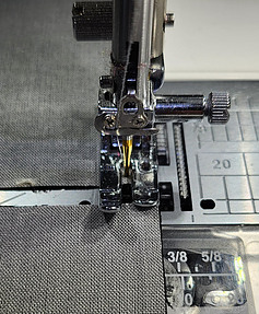 Close up showing chain piecing technique