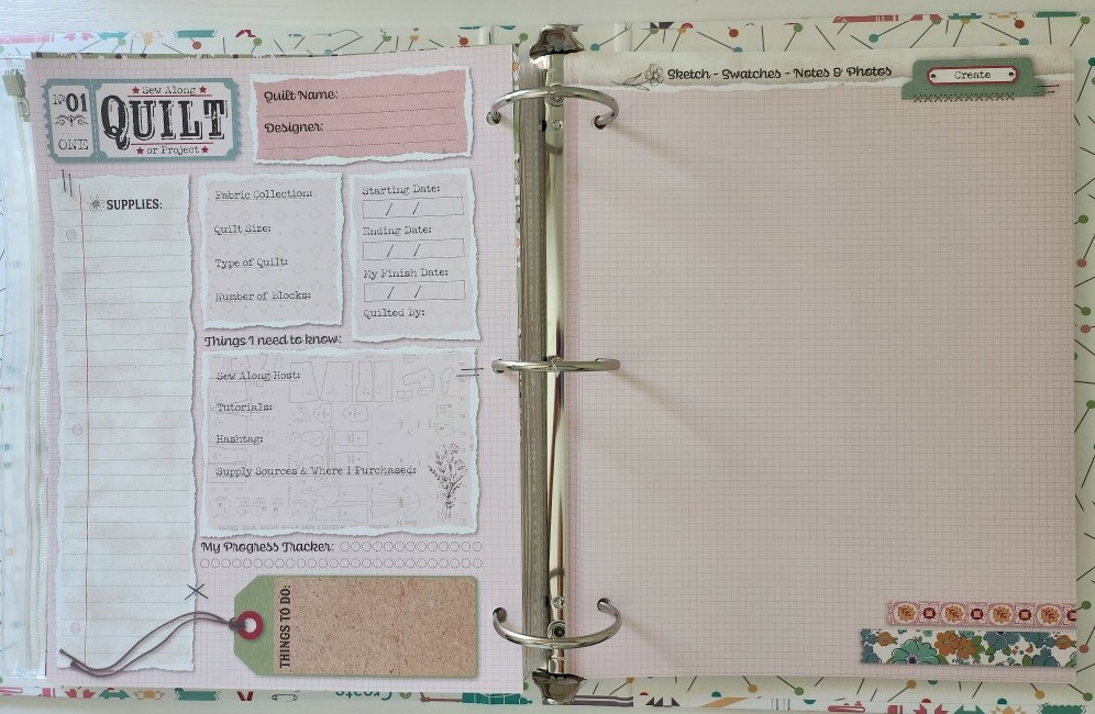 Busy Bee Quilt Binder pages
