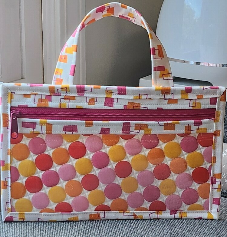 By Annie Project Bag 2.0 using premium vinyl and In the Groove fabric by Caleb Gray Studio and Spoonflower