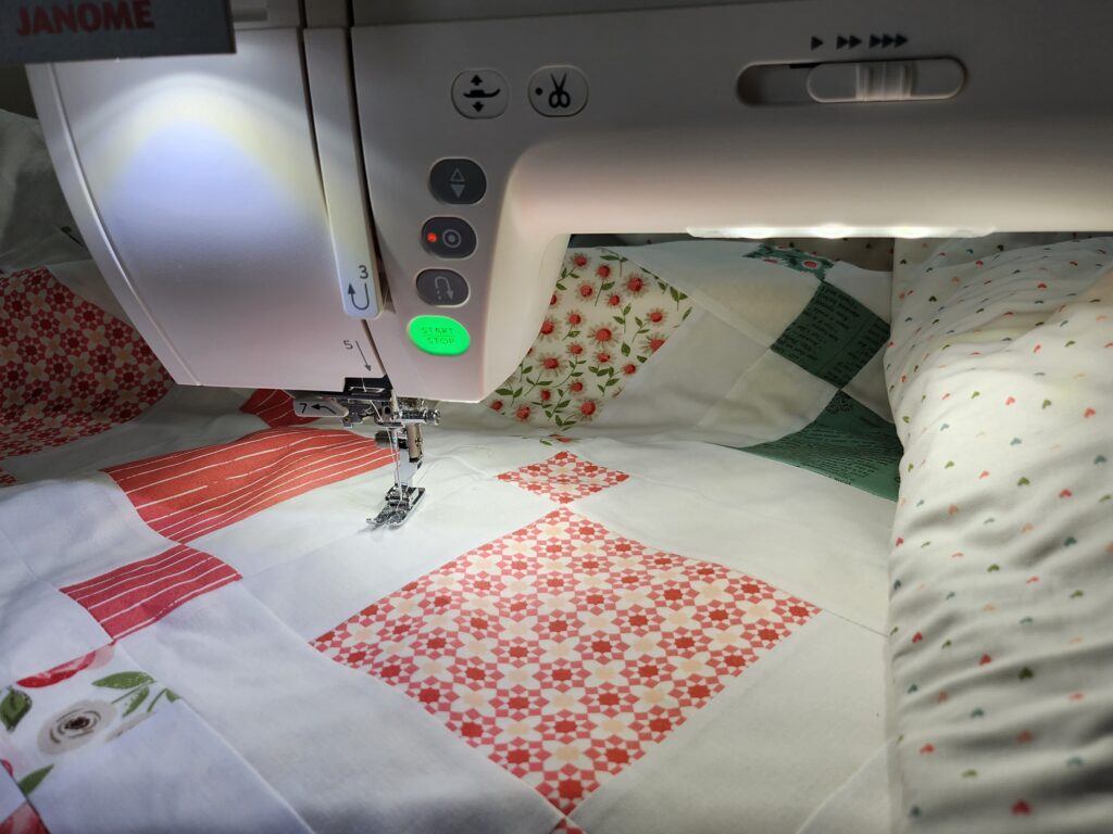 Quilt on sewing machine