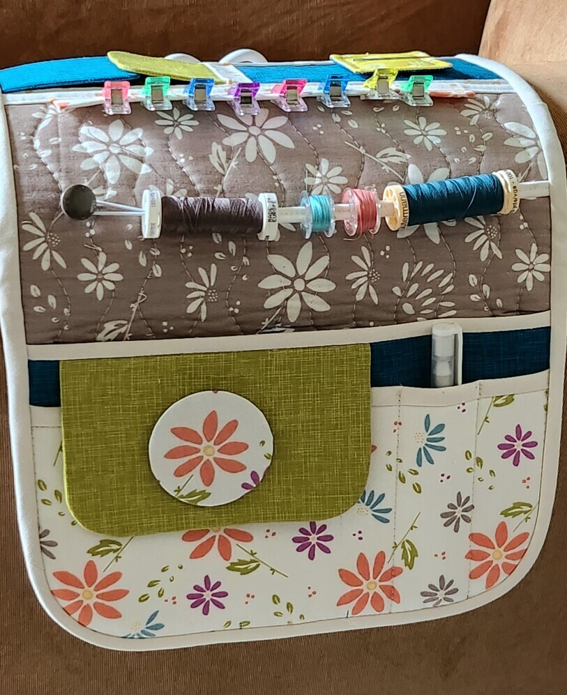 Smart Sofa Station - Sewing Organization on arm chair