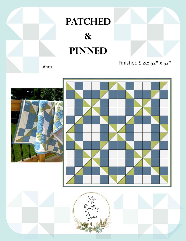 Patched & Pinned Quilt Pattern Cover by myquiltingspace.com