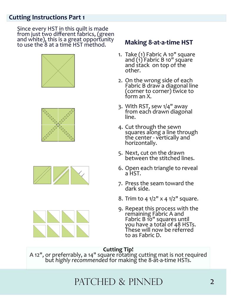 Cutting instruction diagrams for HST